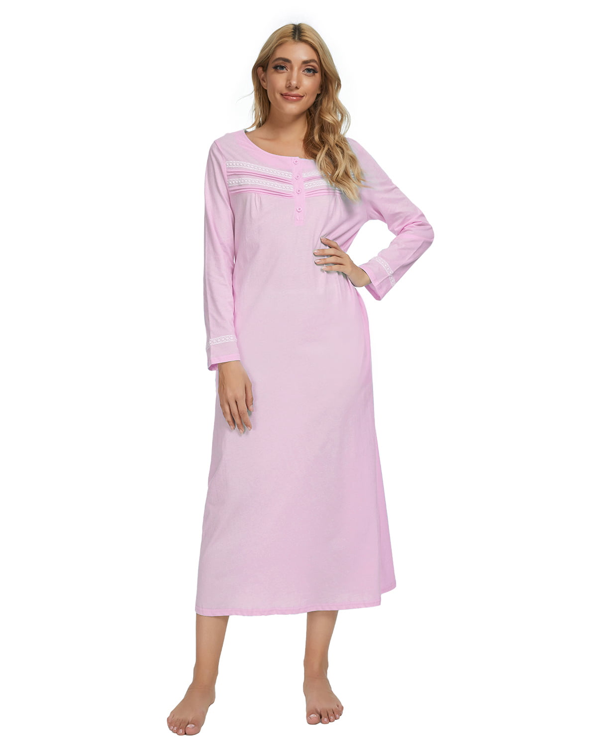 MINTLIMIT Womens Nightdresses Round Neck Sleepwear Short Sleeve Casual Nightshirt Sleep Shirt Dress with Pockets