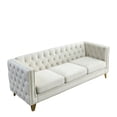 thumbnail image 6 of Tufted Button Velvet Sofa with Metal Feet / Comfortable and Elegant for Bedrooms, 6 of 6