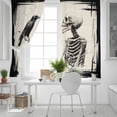 thumbnail image 5 of Fsddascl Halloween Blackout Curtains for Bedroom/Living Room, Thermal Insulated Kitchen Curtains, Vintage Black Skull Crow Grommet Darkening Window Treatment Drapes 42"x84"x2, 5 of 6