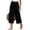BS19_Black, variant on Women Wide Leg Capri Pants Summer Palazzo High Waisted Slit Hem Lounge Pants Flowy Cropped Beach Trousers with Pockets Pink S
