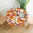 thumbnail image 2 of Fall Round Tablecloth 60 Inch Thanksgiving Harvest Autumn Pumpkin Fallen Leaves Maple Leaf Print Decorative Table Cloth Holiday Decorations Seasonal Decor for Home Kitchen Dining Room Picnic Party, 2 of 6