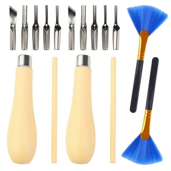 1 Sets of Linocut Tool, with 5 Different Blades Head,Linoleum Blocks Rubber Carving Block for Rubber Stamps, DIY Carving