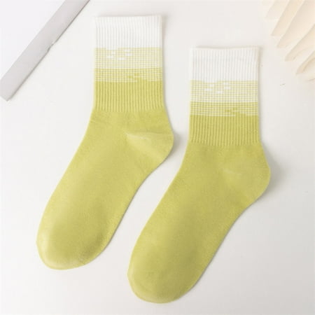 

2 packs* Women s Socks Women Autumn And Winter Matching Gradient Printing Thickened Warm Mid Tube Socks Women Thick Socks