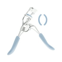Unique Bargains 1 Pc Women Flat Handle Eyelash Curler for Business Travel Light Carbon Steel PS Light Blue