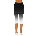 thumbnail image 4 of Horkkom Athletic Skirts Women Elastic Waist Capris Skirted Leggings Gradient Print Stretch Yoga Pants Black S, 4 of 6