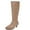 Beige MF 371, variant on Women's Extra Wide Calf Knee High Boots, True Wide Width Long Slouchy Ladies Boots, Flat Low Heel Casual Combat Tall Boots for Women.