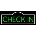 thumbnail image 1 of Green Check In LED Neon Sign 10 x 24 - inches, Black Square Cut Acrylic Backing, with Dimmer - Bright and Premium built indoor LED Neon Sign for Defence Force., 1 of 6