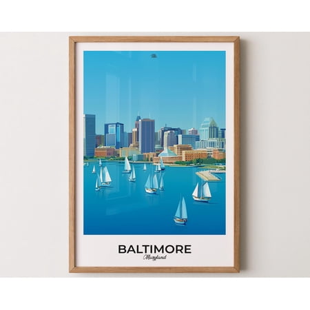 BALTIMORE Poster, Baltimore Travel Poster, Baltimore Art Print, Baltimore Wall Art, Maryland Poster, Gift for travelers, 8x12 UNFRAMED