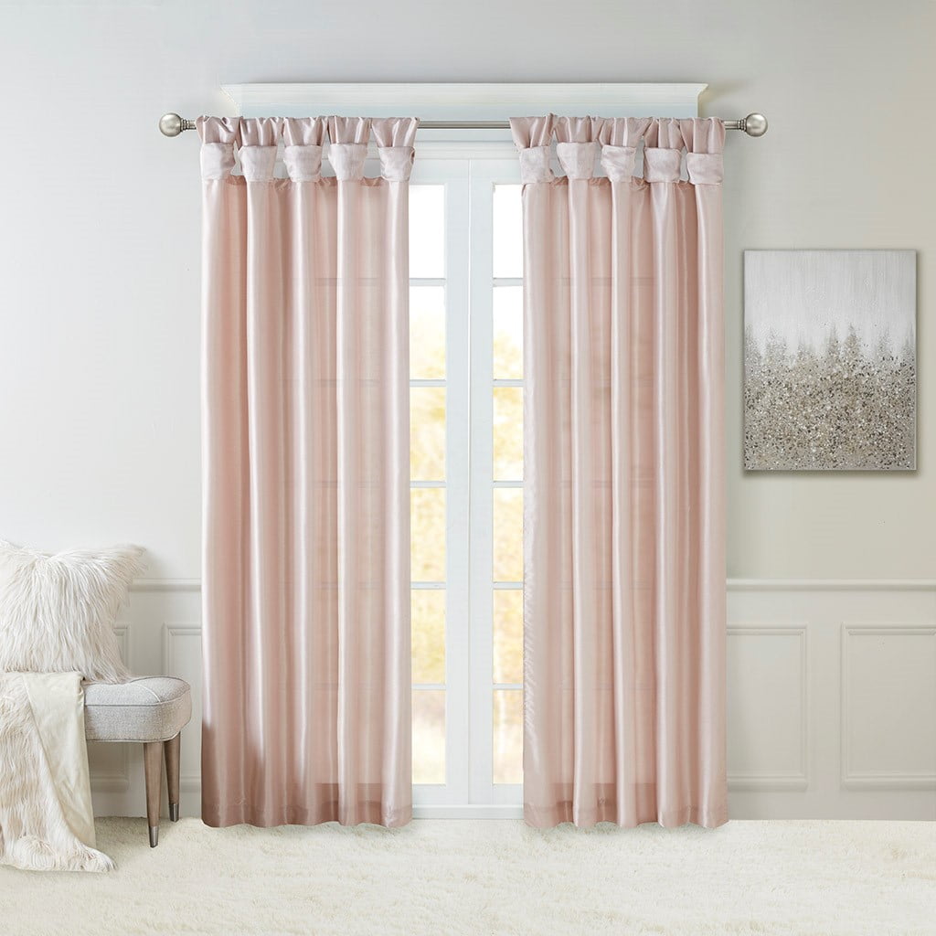 Twist Tab Lined Window Curtain Panel Blush 50"x95"