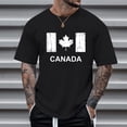 thumbnail image 2 of XIAONU Men's Solid Color Graphic T Shirt Classic Crew Neck Canada Flag Tee Soft Patriotic Casual Day Top, 2 of 4