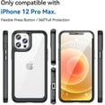 thumbnail image 5 of Case for iPhone 12 Pro Max Case Slim Dropproof [Defend from Drop/Scratch/Slip/Fingerprint] Clear Acrylic Hard Back Soft TPU Bumper Hybrid Phone Cover for iPhone 12 Pro MaxBlack, 5 of 8
