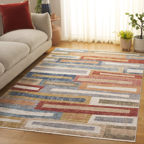 Safavieh Forum Arianne Abstract Area Rug, Rust/Blue Gray, 5' x 7'