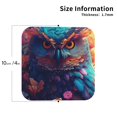 thumbnail image 2 of Yiaed Colorful Feather Owl Print Leather Coasters for Drinks - Cup Coasters Coffee Table Kitchen Table Bar, Home & Office Gifts Handmade Drink Coasters-Square, 2 of 6