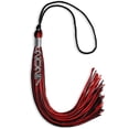 thumbnail image 5 of Endea Graduation Black/Red Mixed Color Graduation Tassel with Stacked Silver Date Drop, 5 of 6