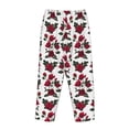 thumbnail image 5 of Goofa Rose Flowers Printed Soft Pajama Pants for Women, Wide Leg Comfy Casual Lounge Yoga Pants-, 5 of 9