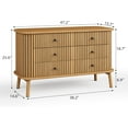 thumbnail image 3 of Cómoda de Madera con 6 Cajones, Cómoda de Almacenamiento Estilo Farmhouse Moderno para Recámara, Entrada O Pasillo, 3 of 7