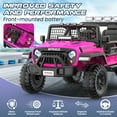thumbnail image 4 of VIBESPARK 24V 2-Seater XL Ride on Toys with Remote Control for Toddlers, 7AH Battery Powered Ride on Electric Truck Car for Kids w/ Bluetooth, FM Radio, Colored Lights, MP3, Spring Suspension, Pink, 4 of 6