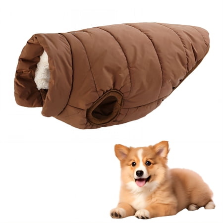 TELOLY 2026 New 1Pcs Dog Winter Coat Polyester Puppy Clothes for Small Dogs Girl Girl Dog Clothes for Walks Outdoor Travel Brown L
