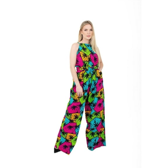 Multicolor Summer Ankara African Print Palazzo Women's Jumpsuit