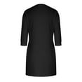 thumbnail image 5 of Ygbgbb Women's Casual Round Neck Five Quarter Sleeve Pocket Solid Color Dress (Black,XXL), 5 of 6