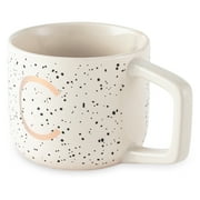 Thyme & Table 13.5 fl oz Monogram C White Speckled Stoneware Mug
