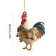 thumbnail image 3 of Adorno navideño de gallo | Decoración de árbol de pollo acrílico 2D con purpurina | Decoración navideña rústica para coleccionistas, 3 of 6