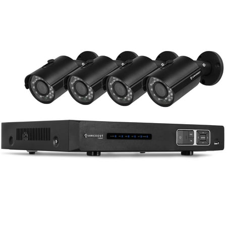 Amcrest 1080P Tribrid HDCVI 4CH 2TB DVR Security Camera System w/ 4 x 2.1MP Bullet Cameras (Black)