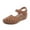 Brown, variant on Womens Sandals Summer New Large Size Daily Hollow Bun Midheel Paste Women's Wedge Sandals