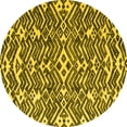 thumbnail image 1 of Ahgly Company Machine Washable Indoor Round Abstract Yellow Modern Area Rugs, 5' Round, 1 of 4