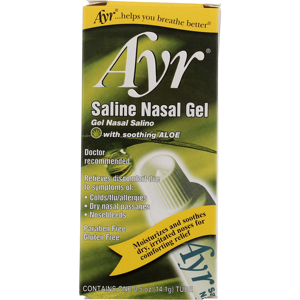 Ayr Saline Nasal Gel Nasel Gel Gel Cream, 0.5 oz (3 pack) (Bundle)