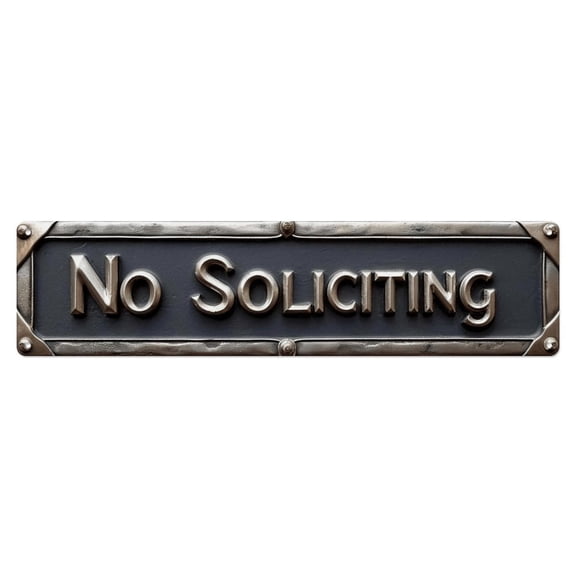 No Soliciting Tin Sign Vintage Metal Poster Living Room Bar Man Cave Home Wall Art Decor 4x16inch