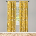 thumbnail image 4 of Ambesonne Food Window Curtains, Fruits and Vegetables Pattern, Each 28" W x 84" L, Pale Orange Pale Yellow, 4 of 4
