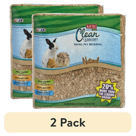 (2 pack) Kaytee Forti-Diet Clean Comfort Small Animal Bedding Natural 72L