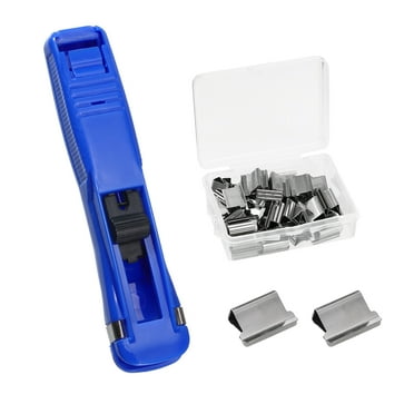 Uxcell 4.5" x 1" Dispenser, 1 Pcs Binder with 50 Pcs Clips for Fixing, Blue
