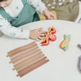 thumbnail image 1 of ELAYARD 2Pcs Khaki Wooden Train Track Model Parts For Kids Diy Assembling Creative Building, 1 of 6