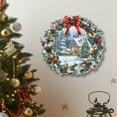thumbnail image 5 of Christmas Garland, Holiday Wall Stickers, Christmas Wreath Snow House Decorative Glass Window Stickers for Living Room, Multicolor PVC Holiday Scene Decals, 30x29cm Easy Apply and Remove, 5 of 7