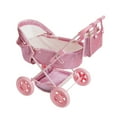 thumbnail image 2 of Olivia's Little World Baby Doll Bassinet Pram with Cover with Retractable Canopy & Storage, Hot Pink Glitter, 2 of 11