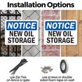thumbnail image 3 of (2 Pack) New Oil Storage OSHA Notice Sign 14 Inch X 10 Inch Indoor / Outdoor Rust-Free Aluminum Metal Signs for Workplace, Workshop, and Construction Site, Made in the USA, 3 of 8