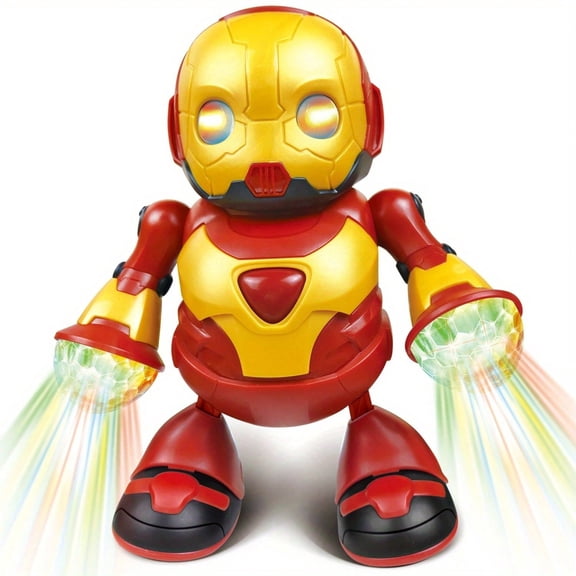 Electric Interactive Dancing Rotating Robot Toy, Flashing LED Lights & Music Play Toy, Sensory Developmental Toy for 2  Year Old Kids, Ideal Birthday Christmas Holiday Gift