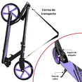 thumbnail image 5 of Scooter para Niños Altura Ajustable Ruedas de Goma Freno Trasero Plegable con Correa Apto a partir de 115 cm Soporta hasta 50 kg - Morado, 5 of 5