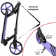 thumbnail image 5 of Scooter para Niños Altura Ajustable Ruedas de Goma Freno Trasero Plegable con Correa Apto a partir de 115 cm Soporta hasta 50 kg - Morado, 5 of 5