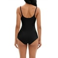 thumbnail image 3 of INSPIRE CHIC Women's Cami Adjustable Straps Tummy Control Shapewear Leotard Bust Butt Lifter Bodysuit XS Black, 3 of 6