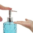 thumbnail image 3 of Unique Bargains 1 Pc Round Bottom Argyle Soap Dispenser 11.16oz Blue Silver Tone, 3 of 6