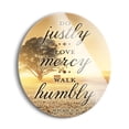 thumbnail image 2 of Do Justly Love Mercy Golden Sunlit Tree 24 inch Glass Round Wall Hanging Sign, 2 of 4