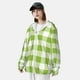 thumbnail image 3 of Fotbe White Green Plaid Chaqueta con Protección Solar UPF 50+ para Hombre y Mujer, Camisa con Capucha y Bolsillos-Small, 3 of 7
