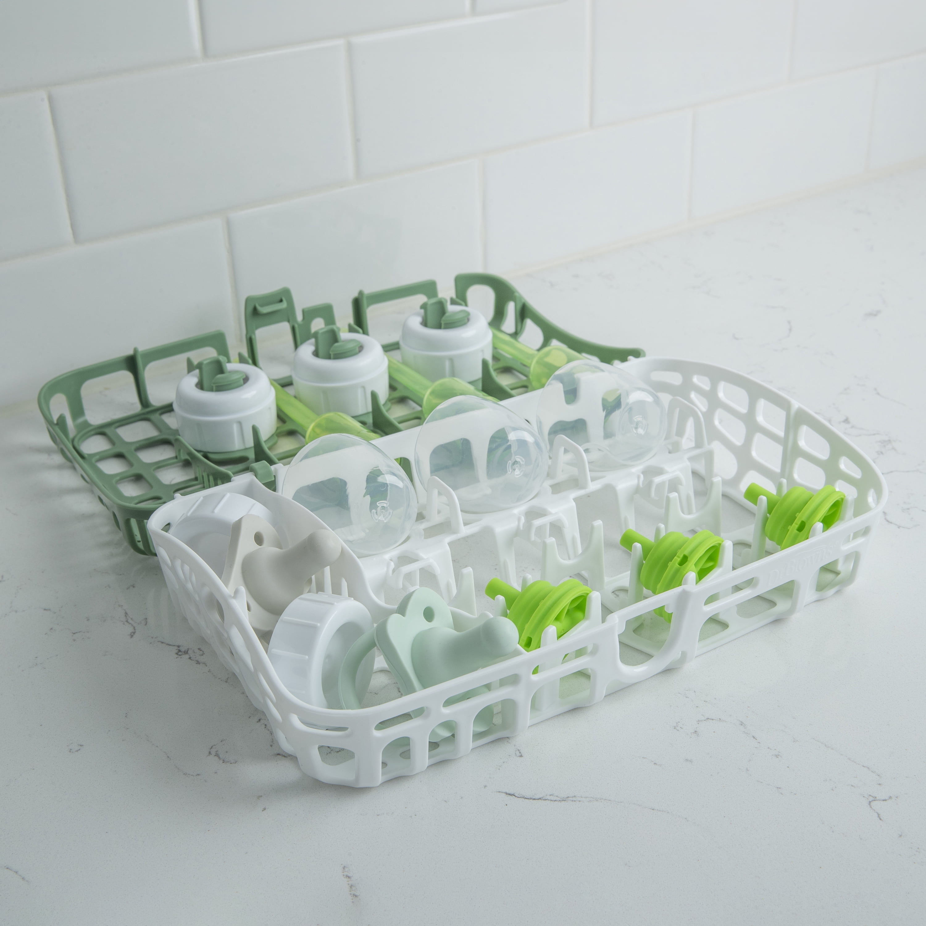 Dr. Brown's Dishwasher Basket for Small Baby Bottle Parts, Pacifiers, Accessories, Green, 1-Pack