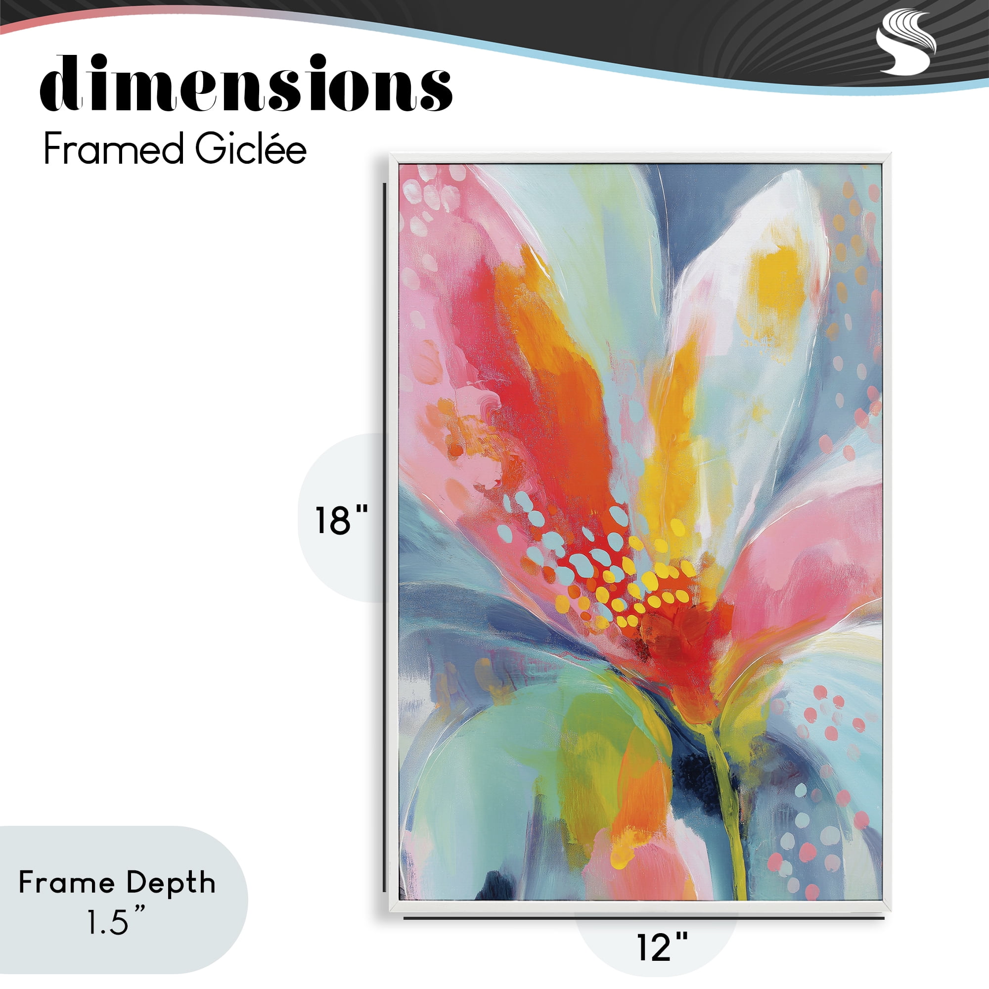 Stupell Industries Dotted Bloom Expression White Framed Giclee Art, design by Chromatic Storm Studio