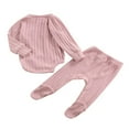thumbnail image 3 of Baby Boy Girl Winter Clothes Toddlers Ribe Warm Rompers and Wrap Feet Pants Set, 3 of 7