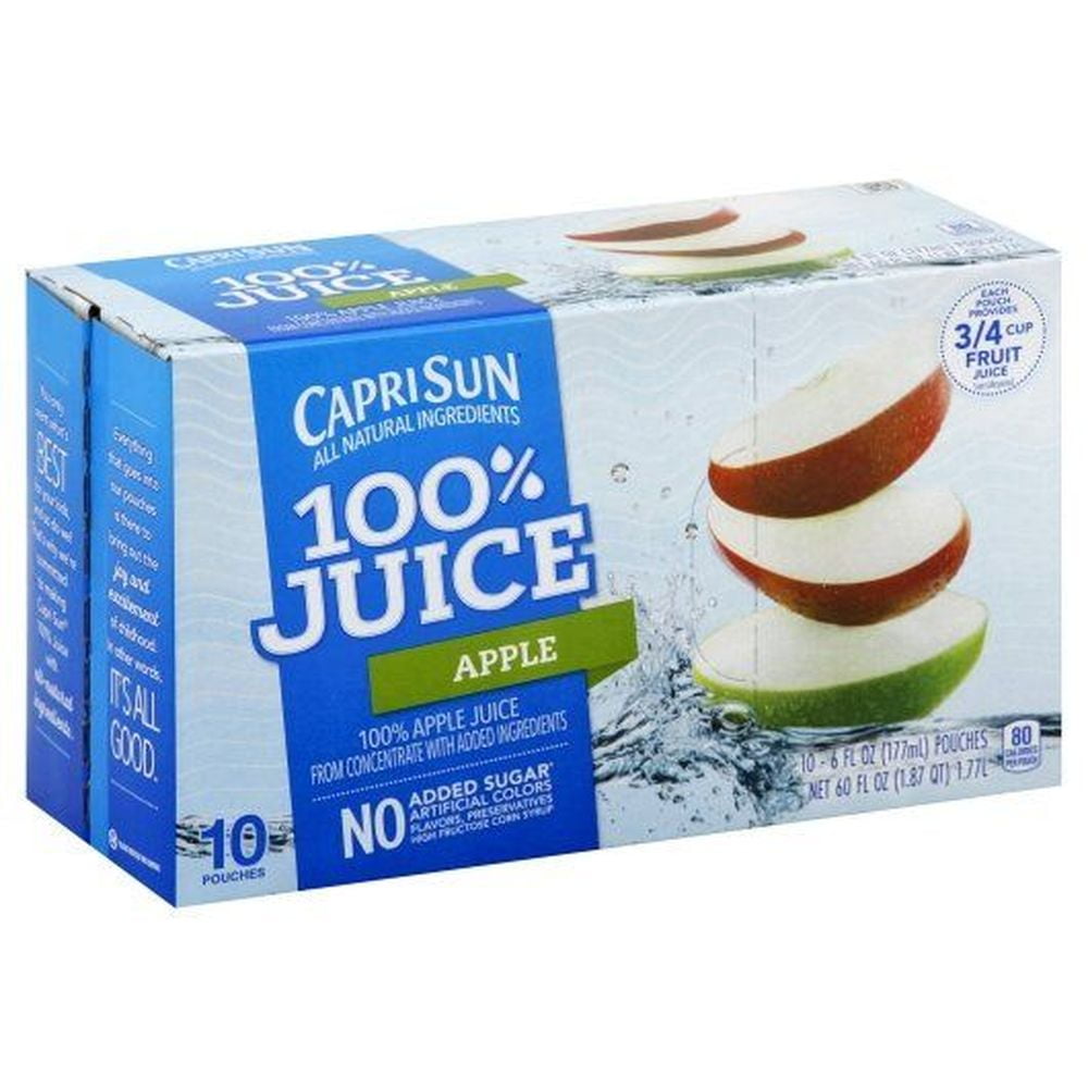 Capri Sun 100 Percent Apple Splash Juice, 6 Ounce -- 40 per Case.