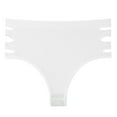 thumbnail image 2 of Boy Short Underwear for Women Women's Plus Size Side Hollow out High Waist Panty Brief Comfy Seamless Underwear White L, 2 of 5